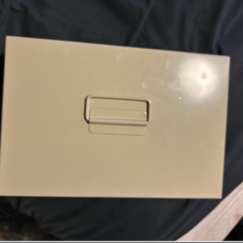 Cream Metal Storage Box